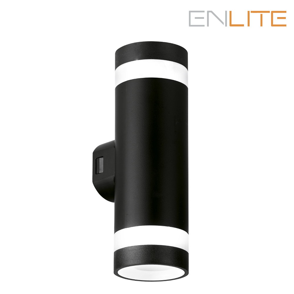 Enlite 10W Upto 830lm 3000K/4000K/6500K Up / Down Cylindrical Coastal Wall Light with Decorative Trim – Image 2 of 2