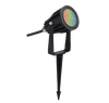 230V 6W LED IP65 Spike/Surface Spot Light Black RGB+W 2700-6500K