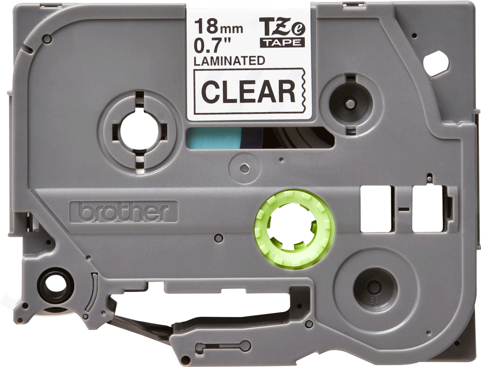 Brother laminated TZe tape - Black on Clear, 18mm