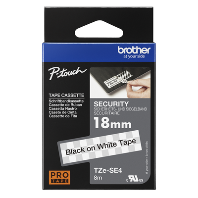 Brother Pro Tape TZe-SE4 Security tape - Black on white, 18mm
