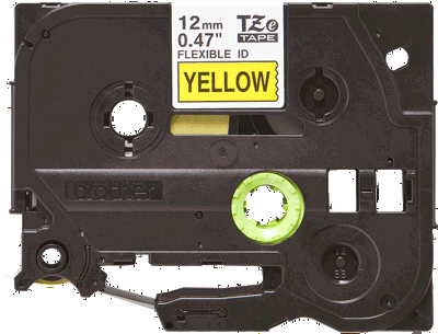 Brother Pro Tape TZe-FX631 Flexible ID tape - Black on Yellow, 12mm