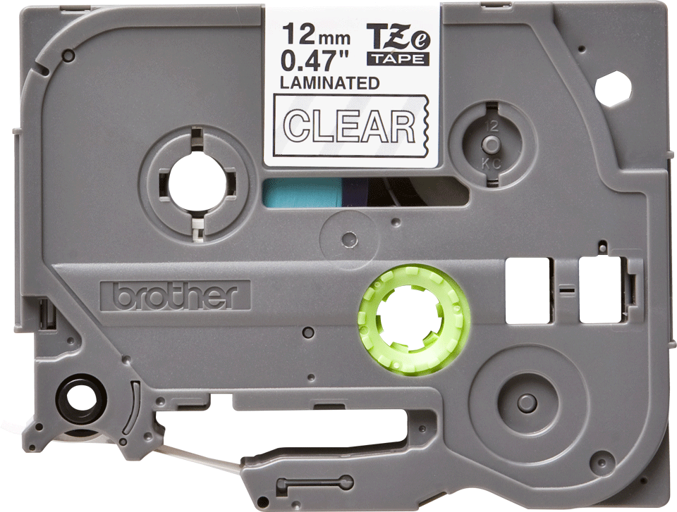 Brother laminated TZe tape - White on Clear, 12mm – Image 2 of 2