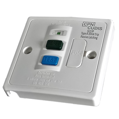Plastic RCD Spur, 13A, 30mA, Type A, 1.5kA