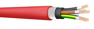FP500 5x2.5 Cut Red Fire Resistant Armoured Power Cable. 300/500 V