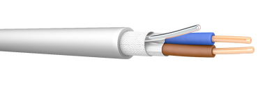 FPPLUS 2x1.5 100m Reel White Fire Resistant Cable. BS 7629-1. 300/500 V