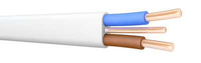 6242B 2x2.5 100m Reel White LSOH® Flat Wiring Cable with Bare CPC. BS 7211. 300/500 V