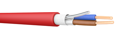 FPPLUS 2x1.5 100m Reel Red Fire Resistant Cable. BS 7629-1. 300/500 V