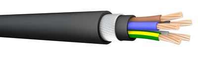 BS5467 5x35 Cut Black PVC Copper Conductor Armoured Cable. BS 5467. 600/1000 V