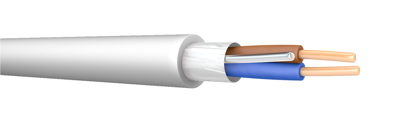 FP200 2x1.5 100m Reel White Fire Resistant Cable. BS 7629-1. 300/500 V