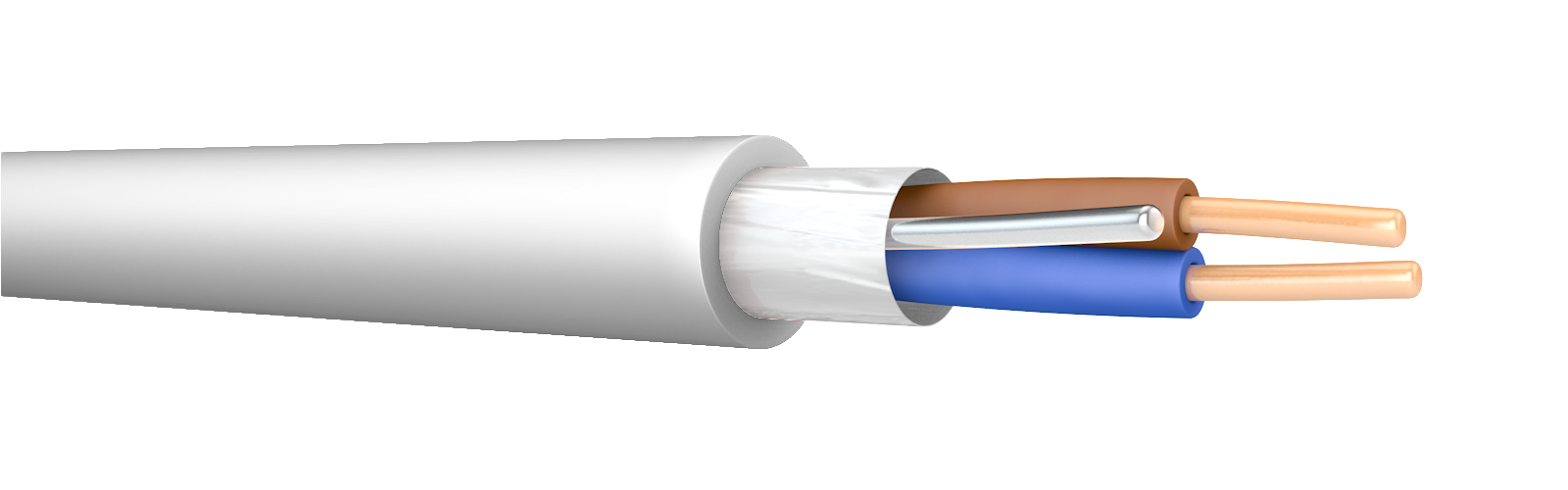 FP200 2x1.5 100m Reel White Fire Resistant Cable. BS 7629-1. 300/500 V