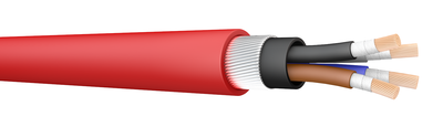 FP500 4x2.5 Cut Red Fire Resistant Armoured Power Cable. 300/500 V