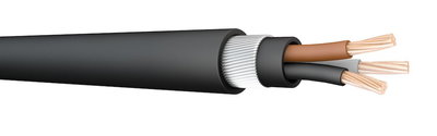 BS6724 3x6.0 50m Black OHLS® Copper Conductor Armoured Cable. BS 6724. 600/1000 V