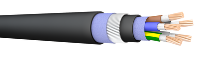 FP600 5x25 Cut Black Fire Resistant Armoured Power Cable. BS 7846-F120. 600/1000 V