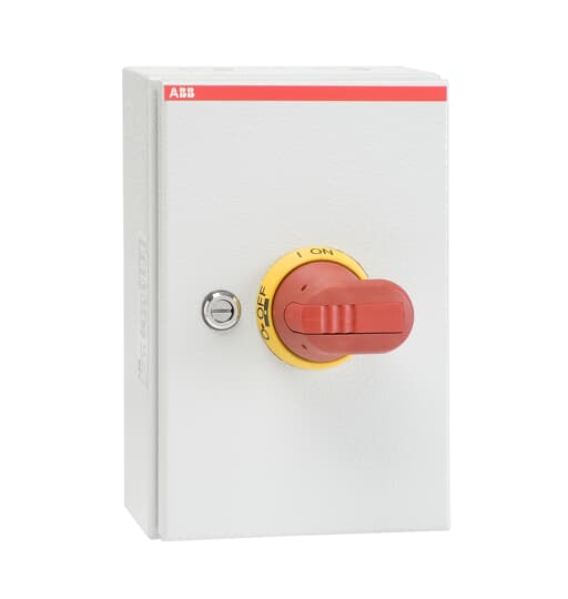63A 3P BS Steel enc Sfty sw IP65 R/Y hdl