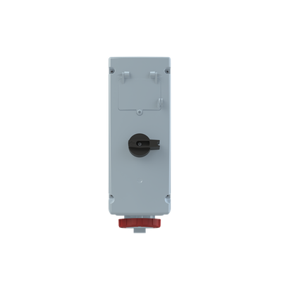 Red 3PN+E switched skt outlet,16A 400V