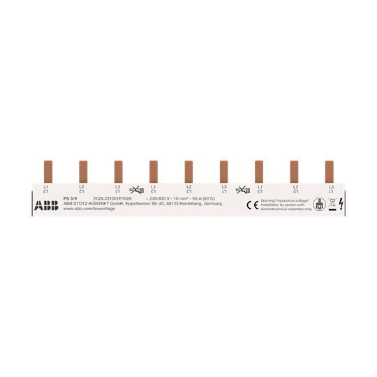 PS3/9 COMPACT BUSBAR TP 10MM 9MOD
