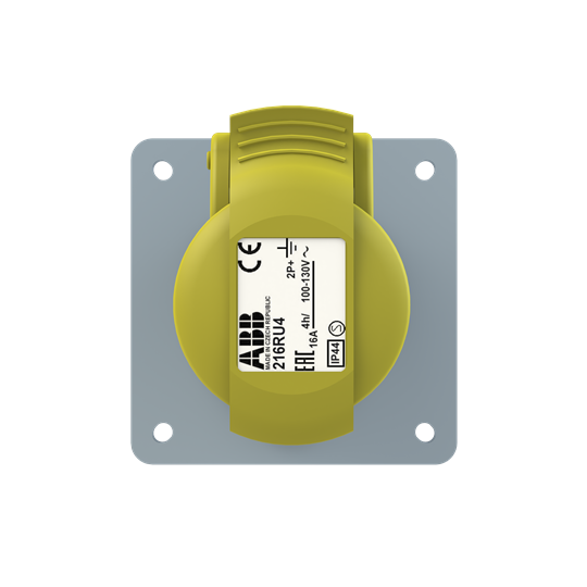 2P+E Panel Out, 16A, 110V, yell 4h, IP44