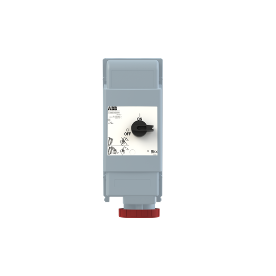 Red IP67 3PN+E switch interlock skt,125A
