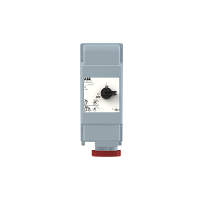 Red IP67 3P+E switched interlock skt125A