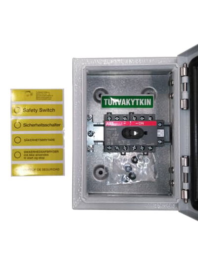 7.5kW 6P Stl Enc sfty sw R/Y hdl I-flng