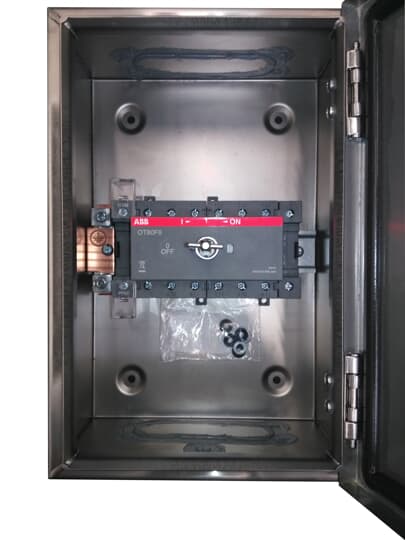 63A 6P StnlsStl Enc Sw Dsc Blk Hdl Blank