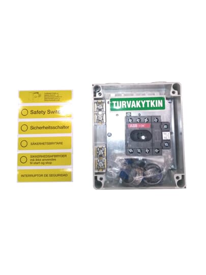 7.5kW 4P EMC Plstc Enc sfty sw Blk hdl