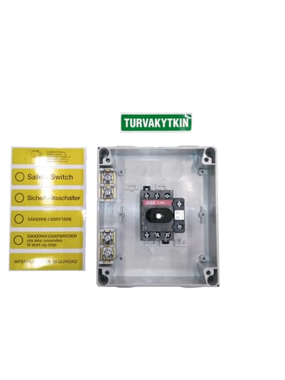 7.5kW 400V 3P Plstc enc Sfty sw IP65