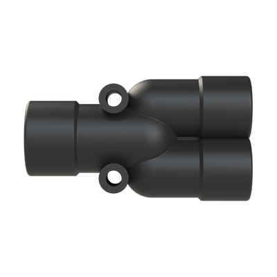 Y-CONN 1PC 2XNW10,NW12 PA6 IP68 BLK