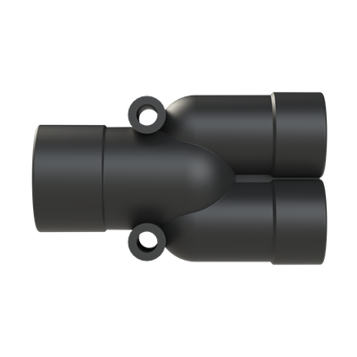 Y-CONN 1PC 2XNW17,NW23 PA6 IP66 BLK