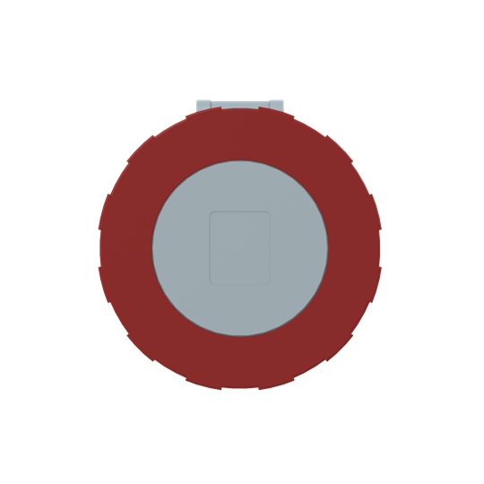 Red IP67 3PN+E flange panel skt,63A 400V