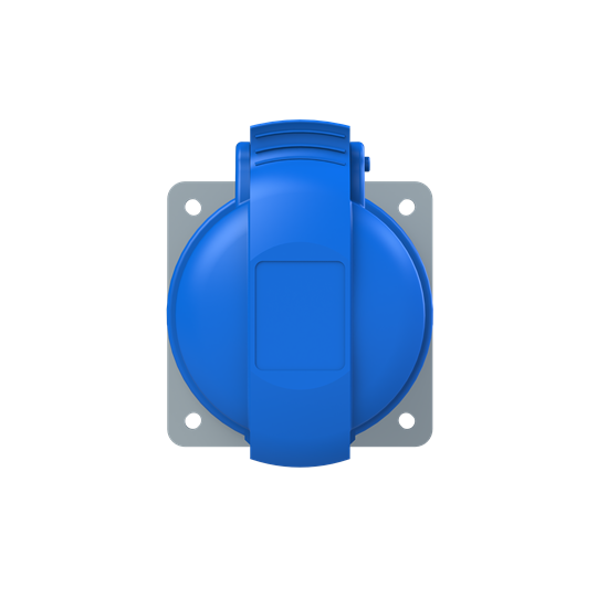 2P+E Panel Out, 32A, 250V, blu, 6h, IP44