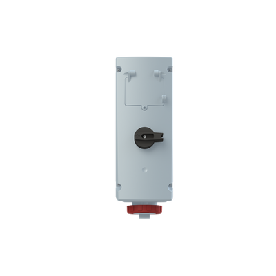 Red 3P+E switched socket outlet,16A 400V