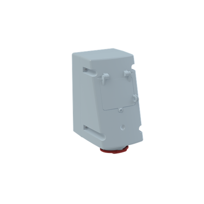 Red 3P+E RCD single skt outlet,16A 400V