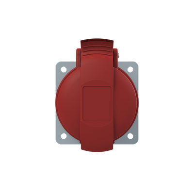 4P+E Panel Out, 32A, 415, red, 6h, IP44