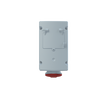 Red 3P+E RCD single skt outlet,16A 400V