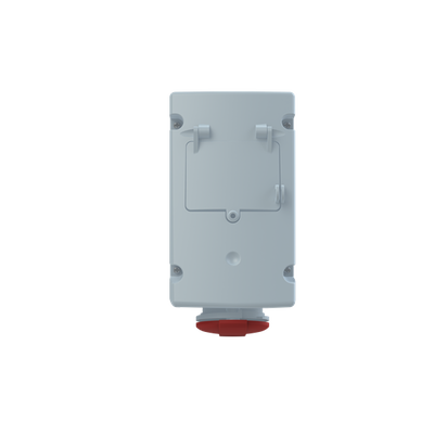 Red 3P+E RCD single skt outlet,16A 400V