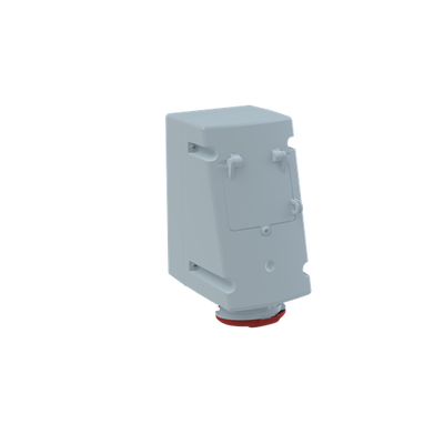 Red 3P+E RCD single skt outlet,32A 400V