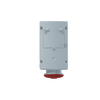 Red 3P+E RCD single skt outlet,32A 400V