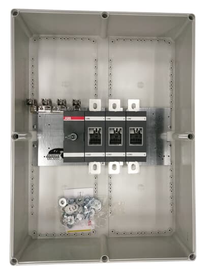 630A 3P Pltsc enc sw disc Blk hndl IP65