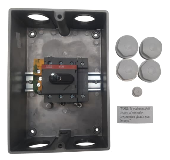 63A 4P Aluminium IP65 Front op Enc sw