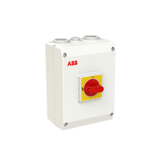 22kW 3P EMC Plstc Enc sfty sw R/Y hdl