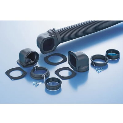 FITTING PA6 NW95 FLNGE 90D IP68 BLK