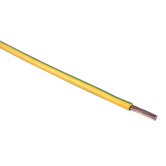Green & yellow PVC insulated copper tape 150 mm? 37/2.25