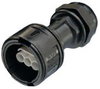 Aquasafe waterproof female half [8-13mm] with 3 pole plug conn 16_amp Black