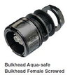 Aquasafe female bulkhead screwed 250v with 3 pole plug connector 16_amp Black