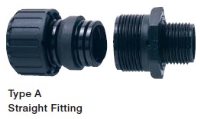 Pg29 adaptaseal straight fitting with fixed external thread 34mm Grey