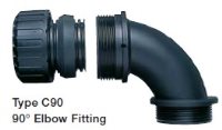 Pg9 adaptaseal 90 degree fitting with fixed external thread 13mm Grey