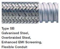 Steel conduit with steel overbraid 63mm Silver