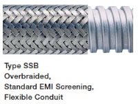 Steel conduit with stainless s/steel overbraid 20mm Silver