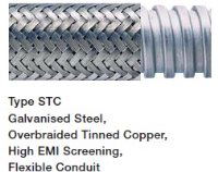 Steel conduit with tinned copper overbraid 50mm Silver
